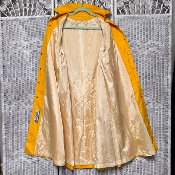 RARE! Vintage Bonnie Cashin A Line Canvas Trench Coat Size 6 - YELLOW 60s/70s - Picture 11 of 15